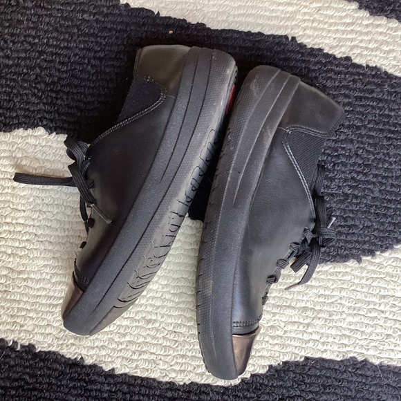 FITFLOP Sporty mirror-toe sneakers in soft black leather, Sz 6 - Picture 4 of 6